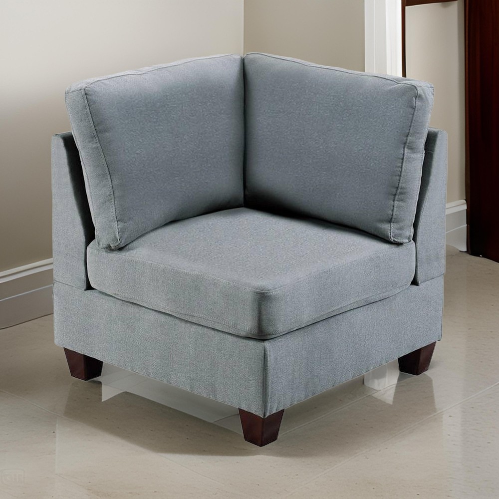 Remy 32-Inch Modular Corner Sofa Chair in Soft Gray Chenille Fabric