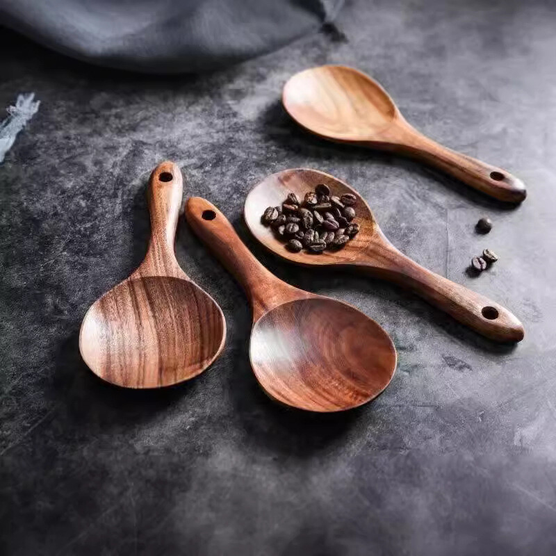 Wooden Spoon for Cooking, Natural Teak Spoon Rice Cooker Spatula