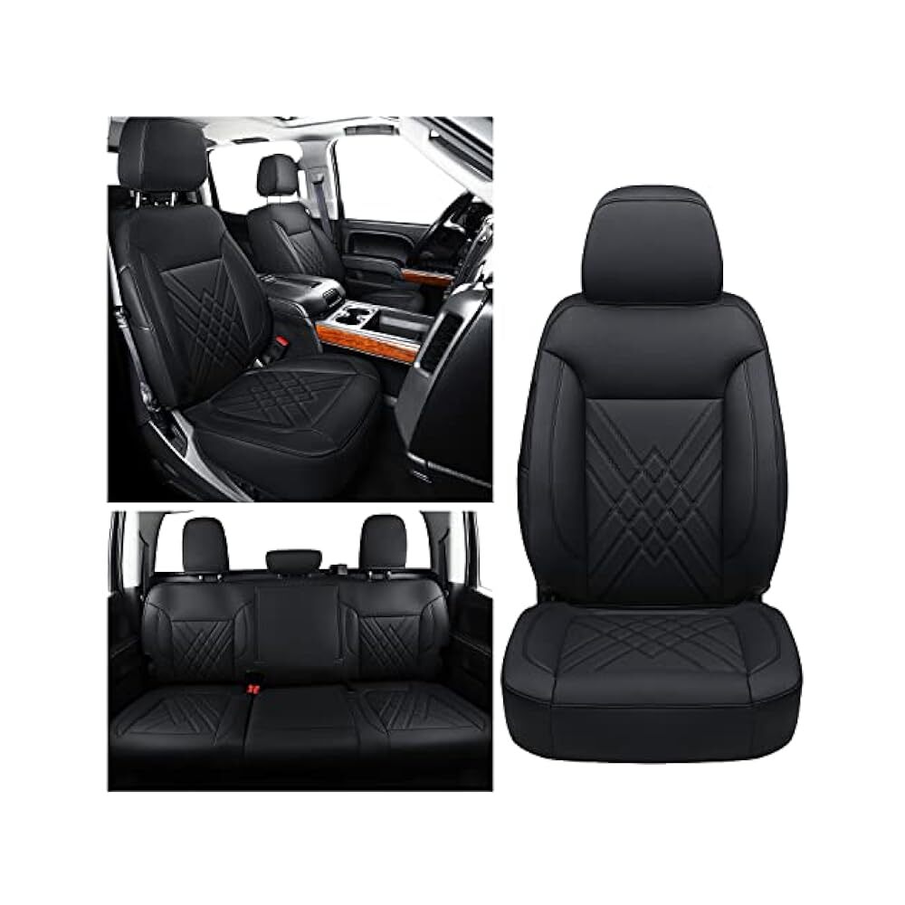 Truck Seat Covers, 2019,2025 Crew Cab, Black, Protect Seats from Wear