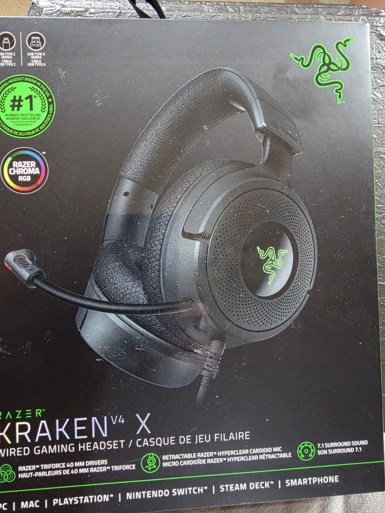 Razer - Kraken V4 X Wired Over-the-Ear Gaming Headset for PC, Mac, Playstatio...
