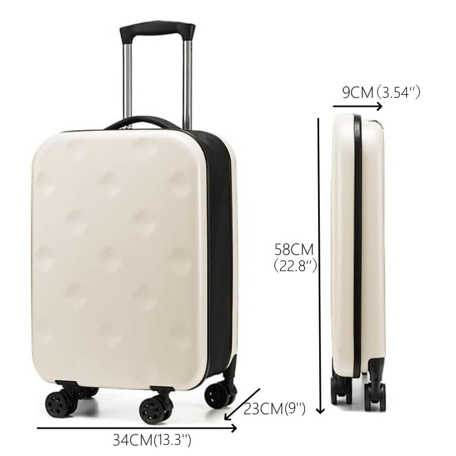 20 Inch Lightweight Hardshell Carry On Luggage with TSA Lock Foldable Trolley Suitcase
