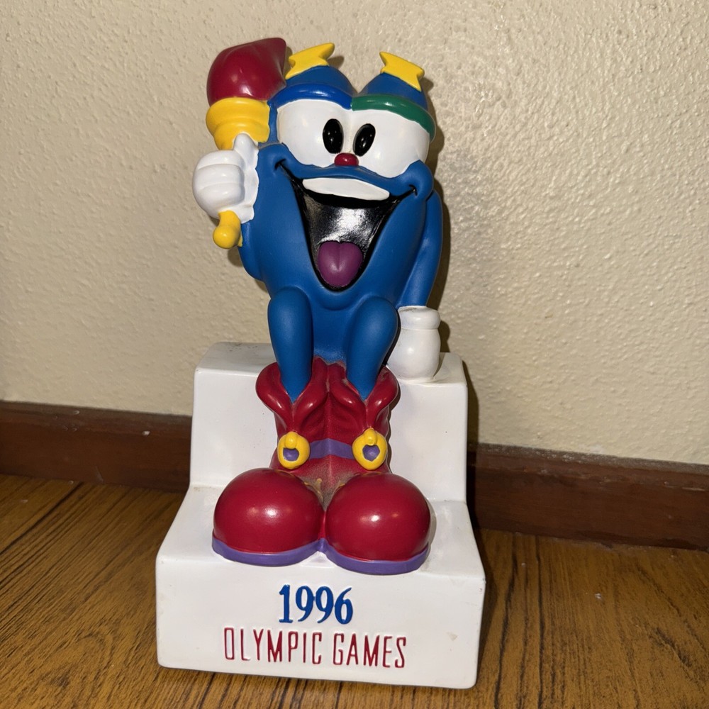 1996 Vintage Atlanta Olympic Games Coin Bank Mascot Izzy Vinyl 8