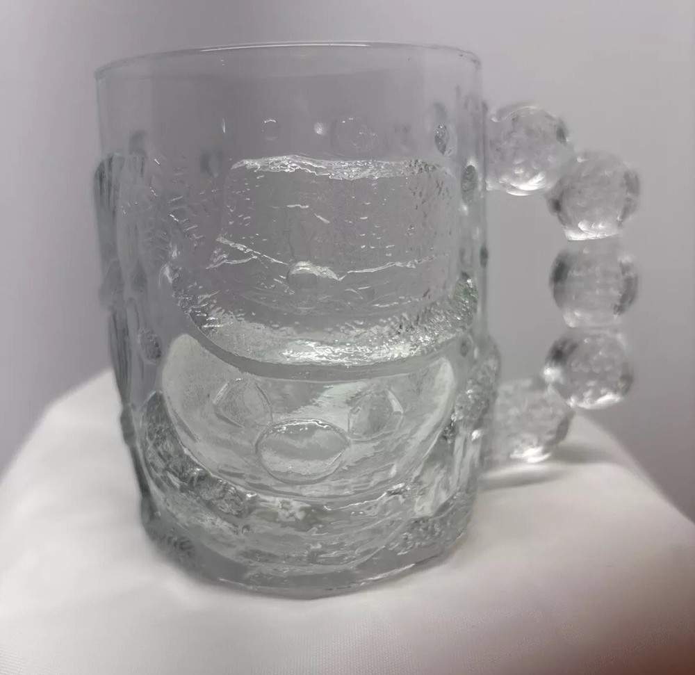 Luminarc USA Embossed Snowman Coffee Mugs Cocoa Christmas Snowflake Handle