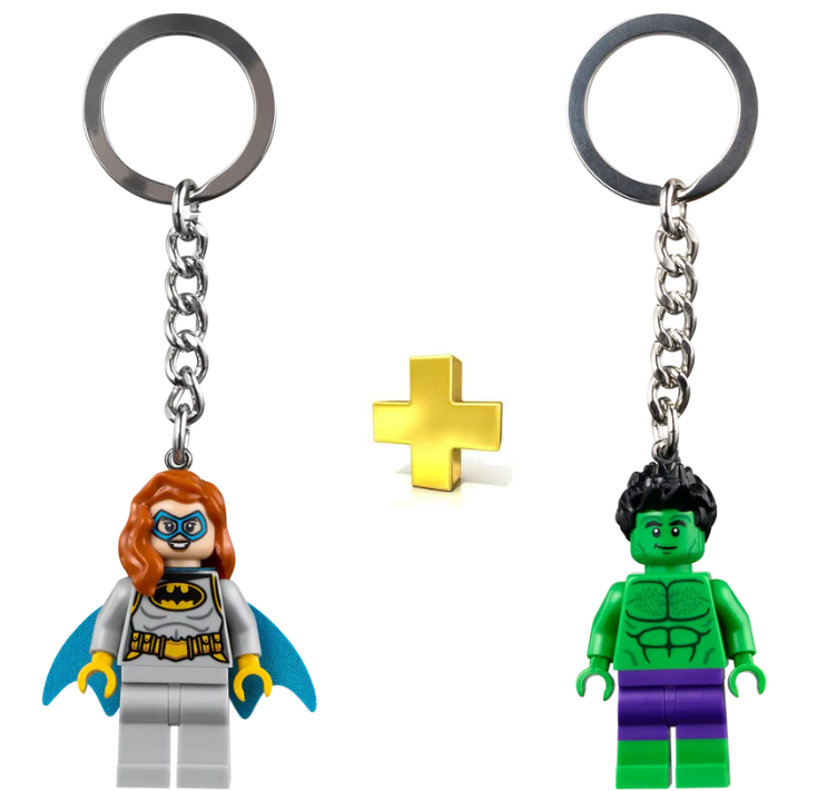 LEGO Batgirl and Hulk Keyring Set of 2 Presale New Aug 1-image