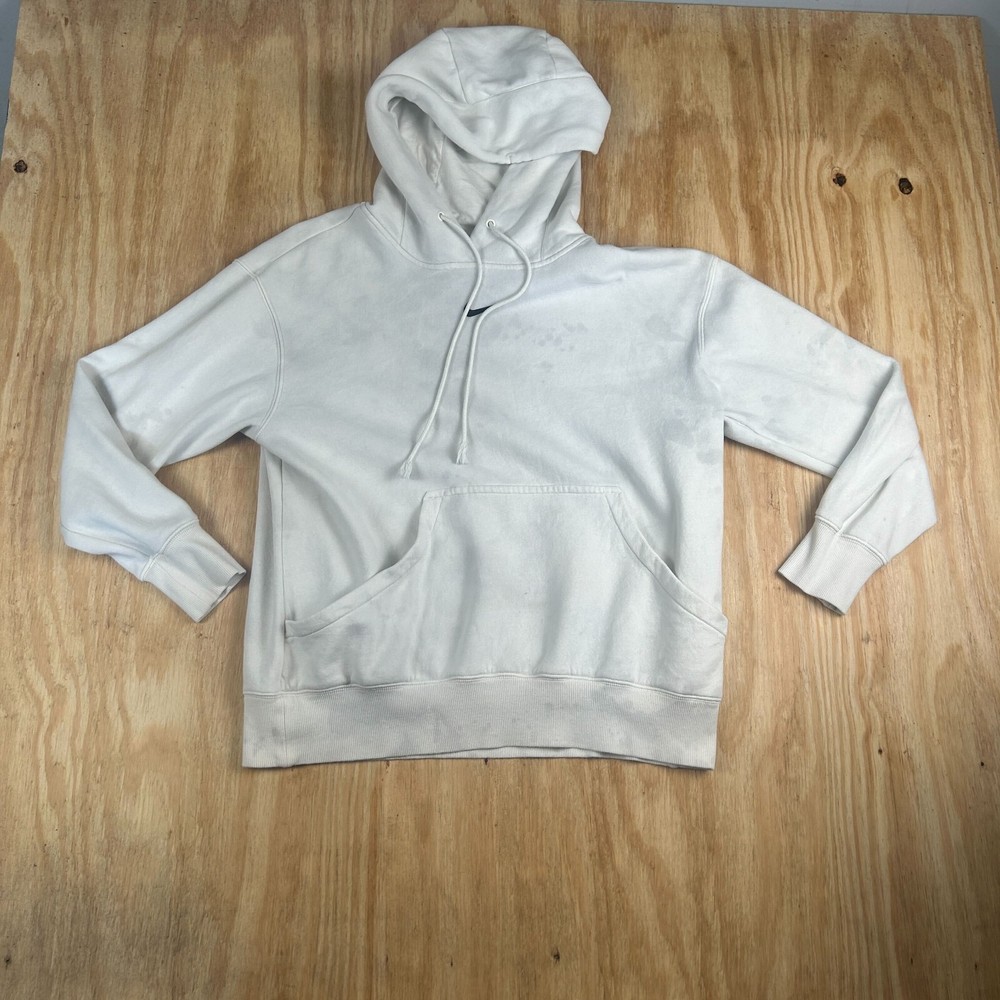 Y2K Nike Embroidered Logo w/Pockets Sportswear Heavyweight Hoodie Men's XS White