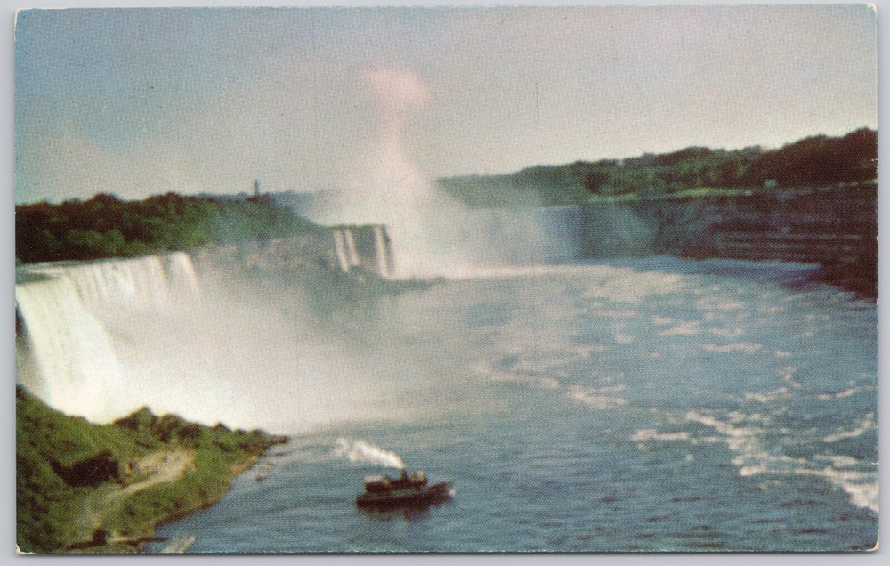 Vintage Niagara Falls NY Postcard View from Rainbow Bridge