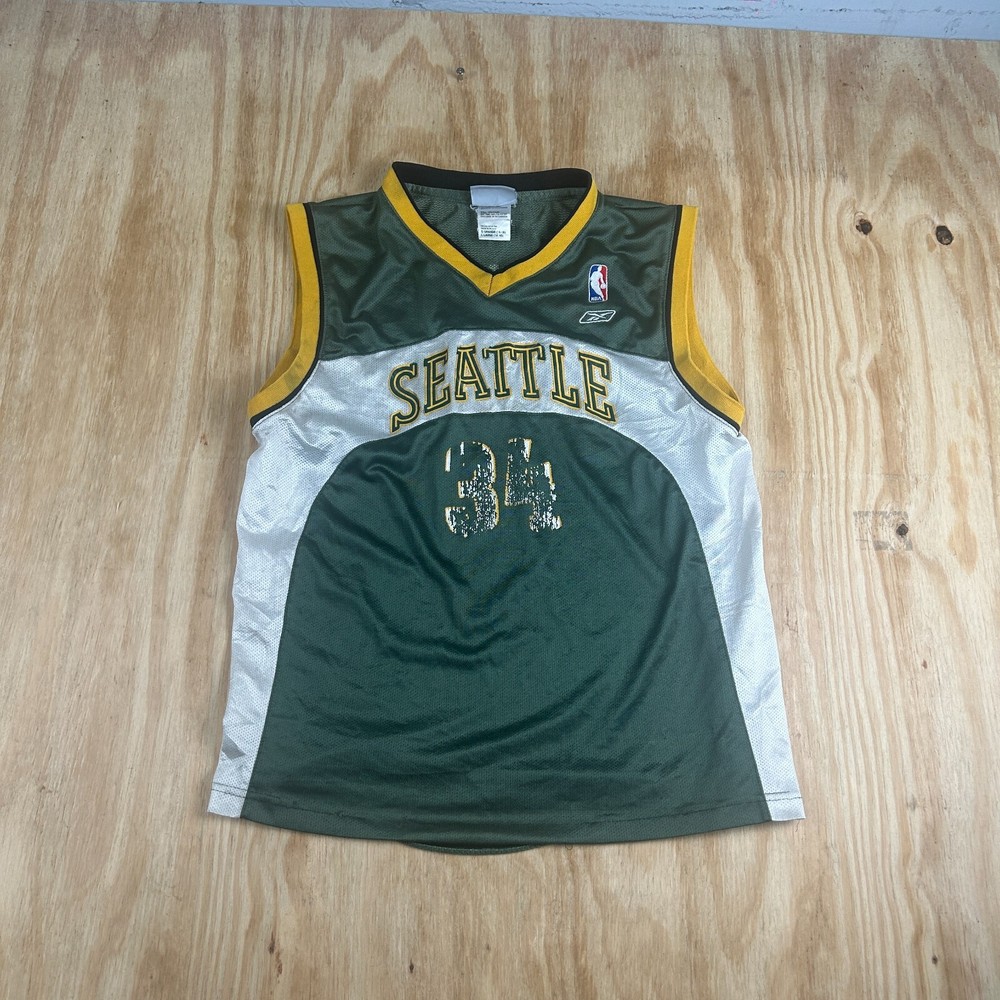 Vintage Reebok NBA Seattle Supersonics Ray Allen 34 Jersey Youth Size L 14-16