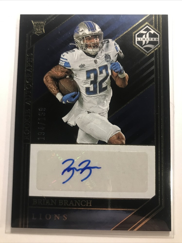 Brian Branch 2023 Panini Limited ROOKIE RC AUTO SP DETROIT LIONS AUTOGRAPHS /199