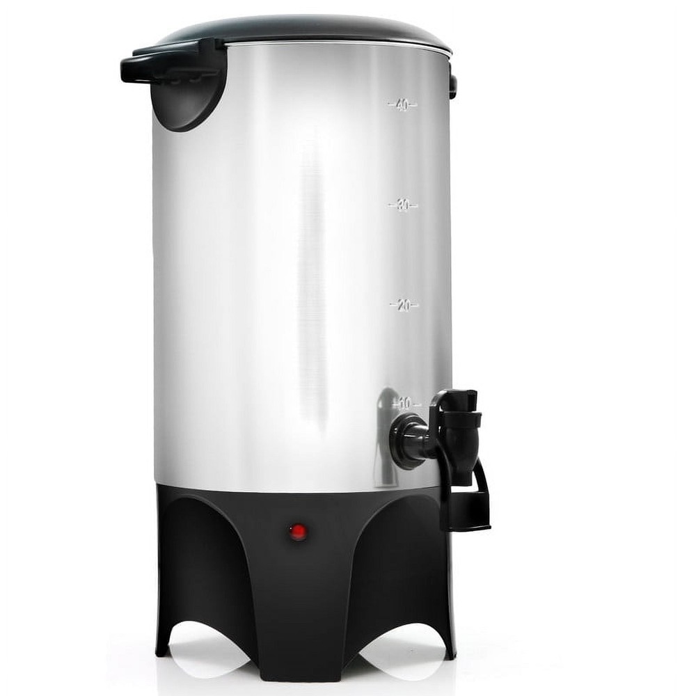 40-Cup Stainless Steel Coffee Urn with Hot Water Dispenser