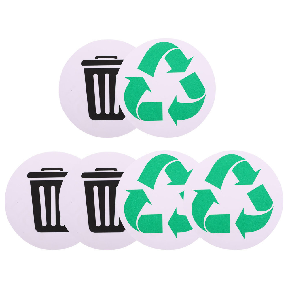 6 Pcs Dust Bin Garbage Sorting Stickers Convenient Practical