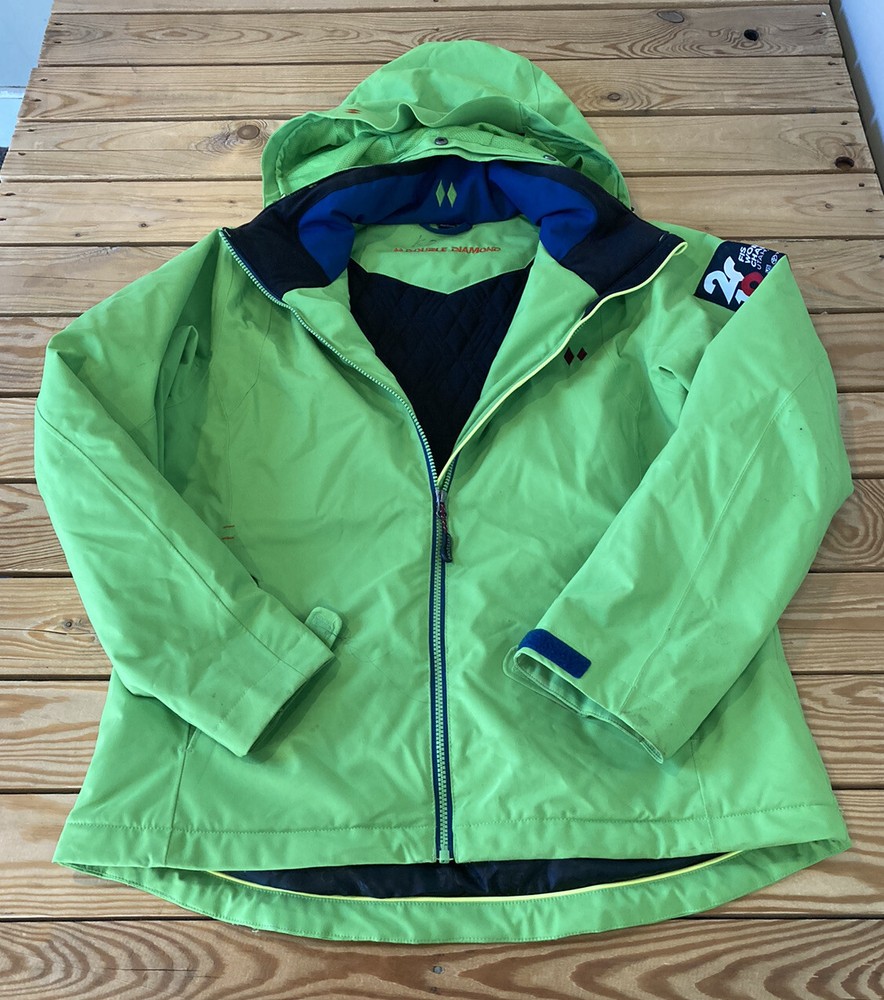 Double Diamond Womens Green Hooded Ski Jacket Size 12 Full Zip SF4-image