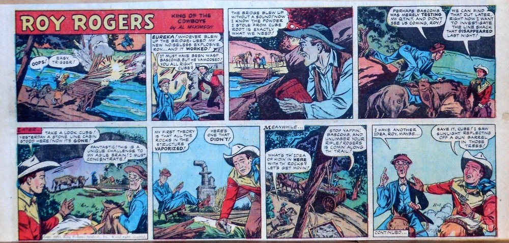 Roy Rogers by Mike Arens - Western Hero - color Sunday comic page - Nov. 1, 1953
