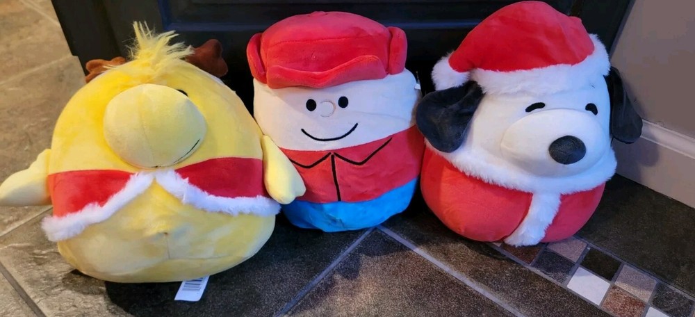 2022 Peanuts Christmas Squishmallow Set - Snoopy Woodstock Charlie Brown NWT-image