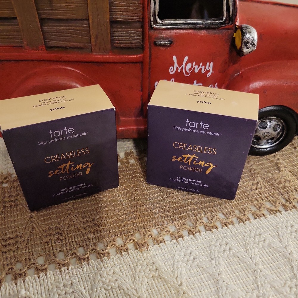 Bundle of 2 -Tarte- Creaseless Setting Powder - Yellow - 0.24 Oz - NIB
