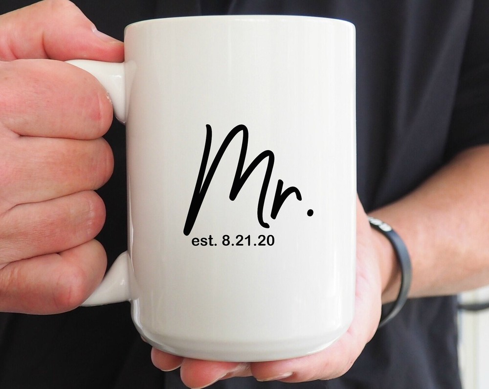 Personalized Mr Mug Personalized Coffee Mug For Groom Wedding Date Gift Custom