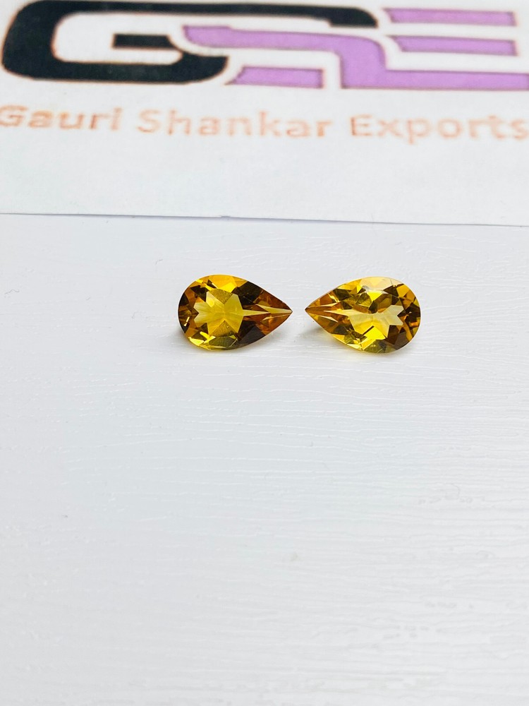 Natural Madeira Citrine Faceted Pear Cut Loose Gemstone 8x5 mm 2 PCS Lot DG5