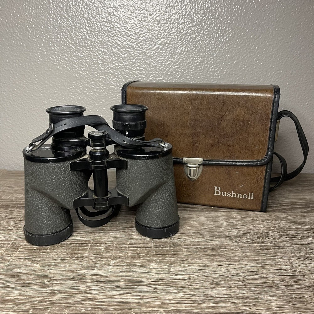 Vintage Bushnell Binoculars w Case - Featherlight Insta-focus 7x35 Coated