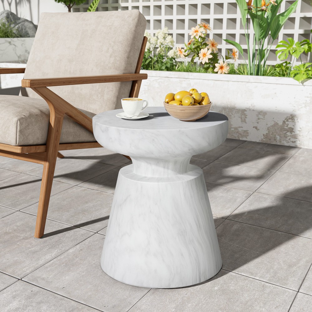 Outdoor Ponti Travertine Side Table