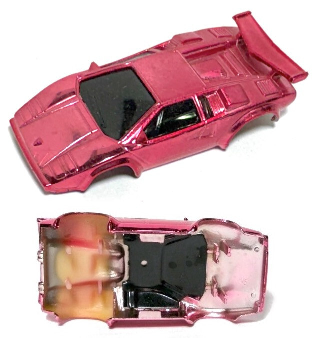 1pc Factory 2nds 1993 TYCO Slot Car BODY Ultra Chrome PINK Lamborghini Countach