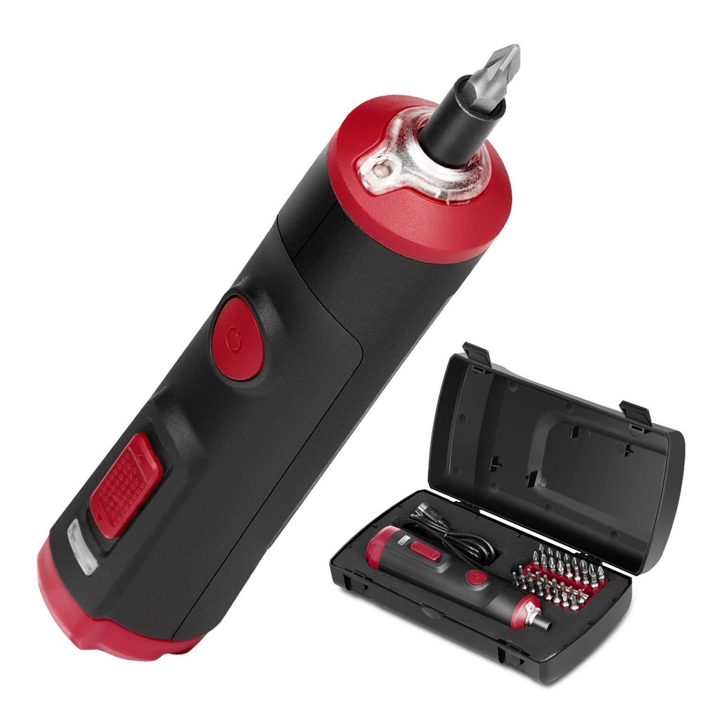 4V USB Rechargeable Mini Screwdriver with 1500mAh Battery and 32 1/4 Bits