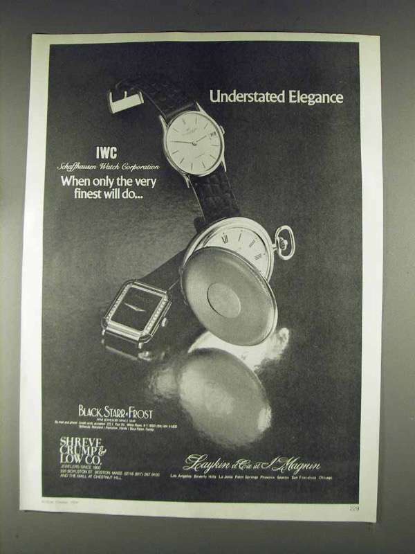 1979 IWC Watches Ad - Understated Elegance