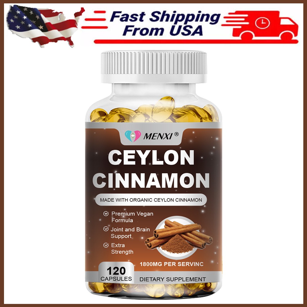 120 Organic 1800mg Ceylon Cinnamon Capsules Potency Blood Sugar Support Pills