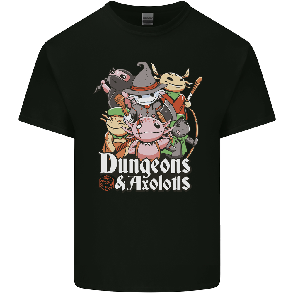 Dungeons & Axolotl Role Play Games RPG Mens Cotton T-Shirt Tee Top