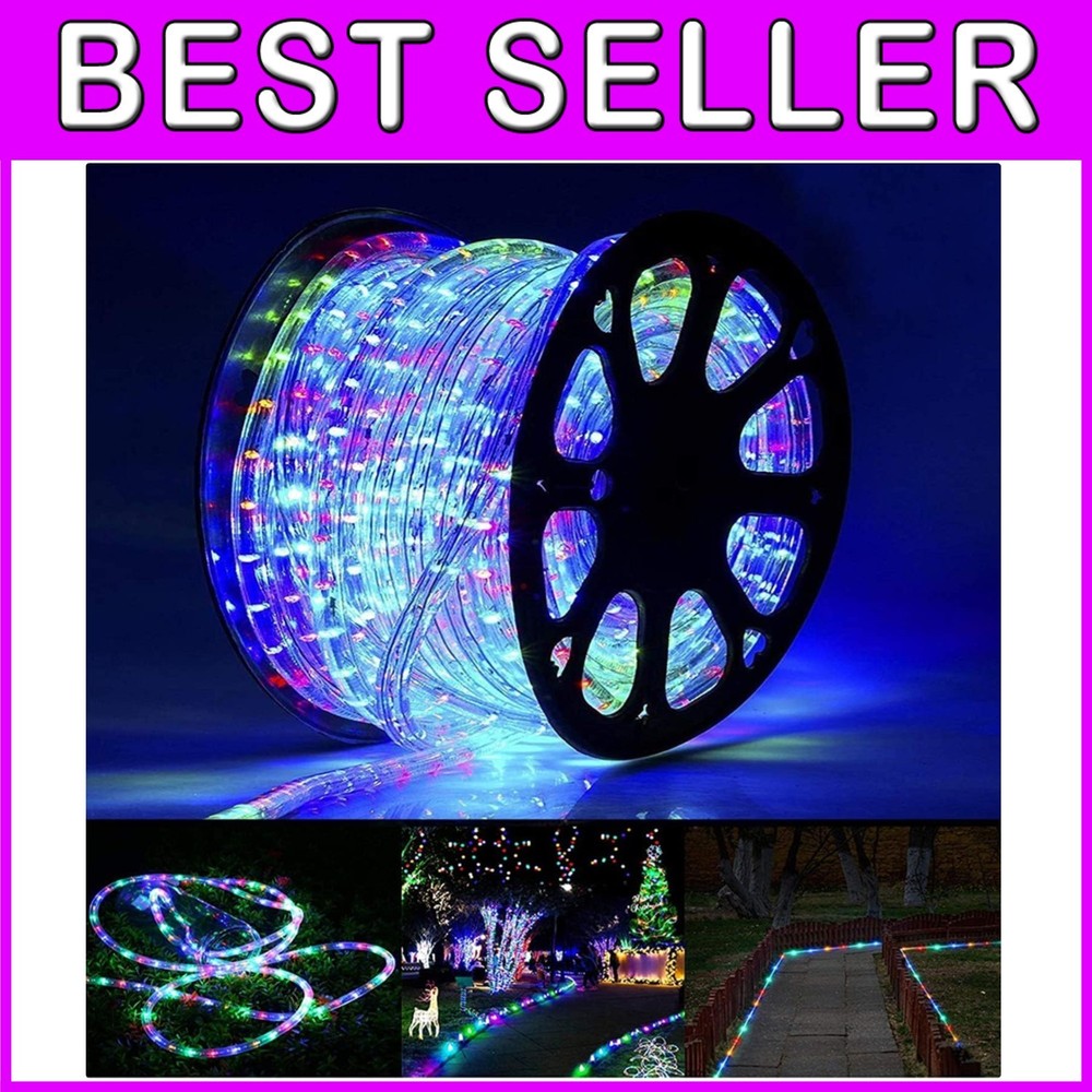 100ft Multicolor LED Rope Lights - 720 LEDs, 8 Modes