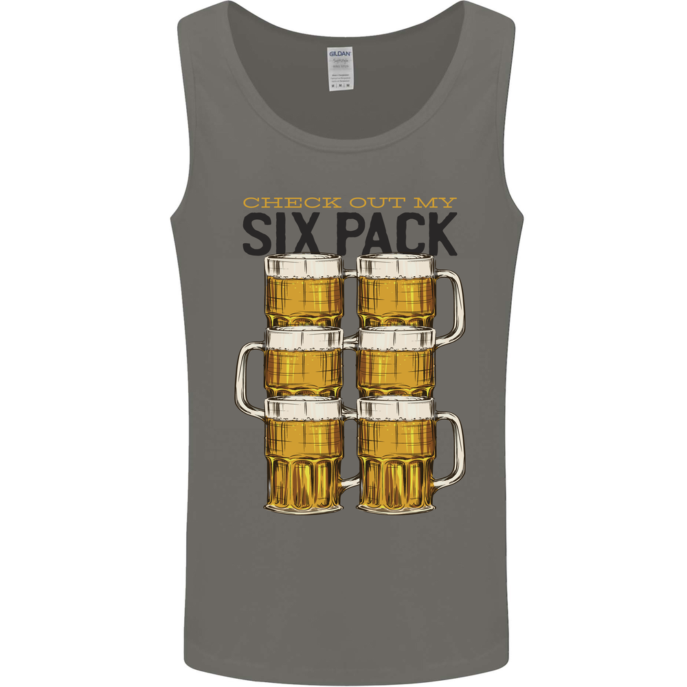 Check Out My Alcohol Six Pack Funny Beer Mens Vest Tank Top