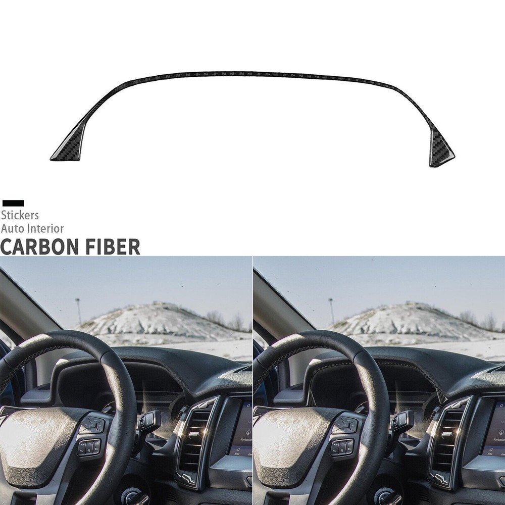 Real Carbon Fiber Dashboard Speedometer Above Cover For Ford Ranger Sport 15-22