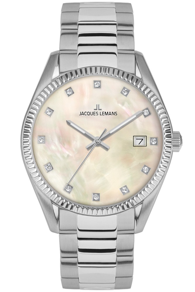 Jacques Lemans Ladies Watch Quartz Derby Stainless Steel/Mother Of Pearl 50-4H