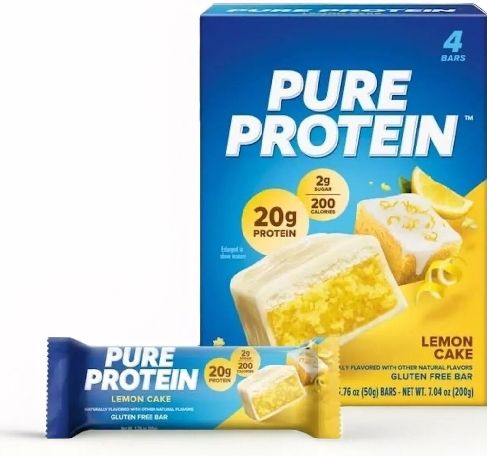 Pure Protein Bars Lemon Cake 20g Protein Gluten Free 4 Pack