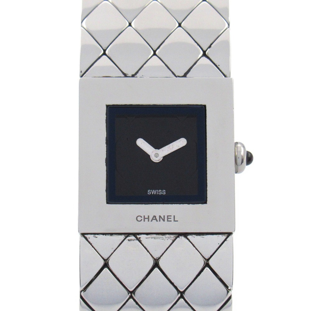 CHANEL Matelasse Wrist Watch H0009 Quartz Stainless Steel Used Women