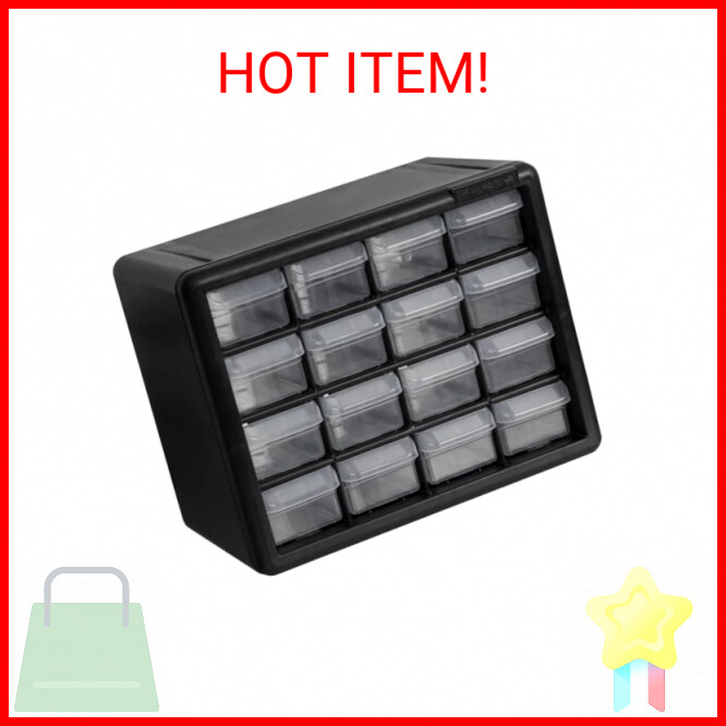 Akro-Mils 10116 16-Drawer Plastic Drawer Storage Cabinet for Garage Organization