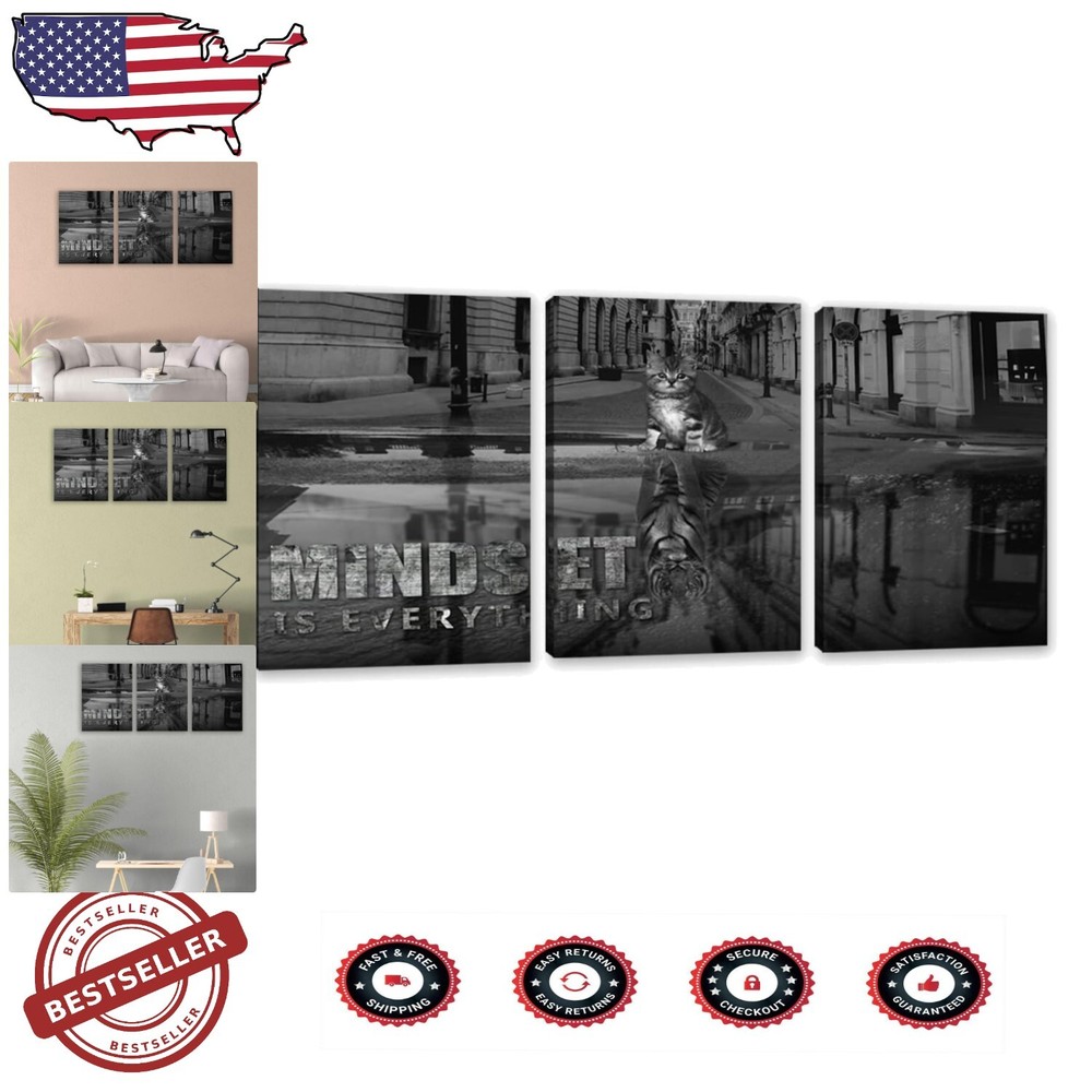 Vivid Watercolor Motivational Quotes Canvas Art Set - Ideal for Home & Office