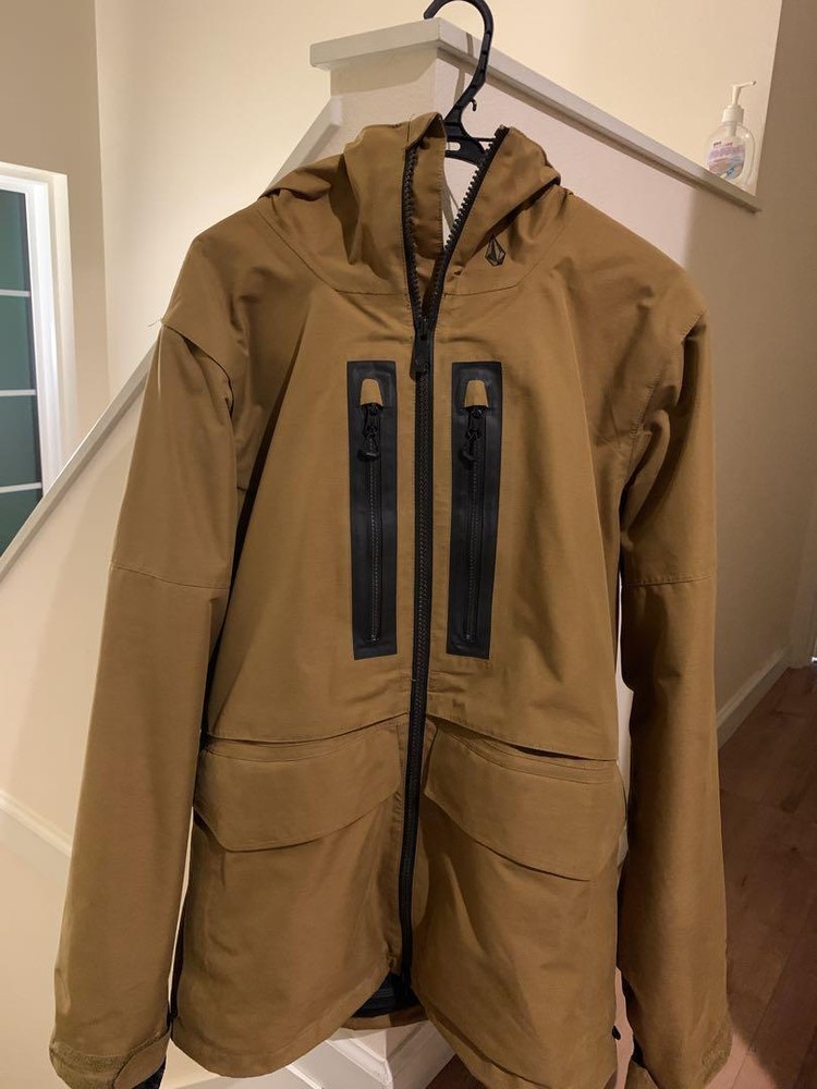 Volcom Stone GORE-TEX Snowboard Jacket Mens Size M Beige