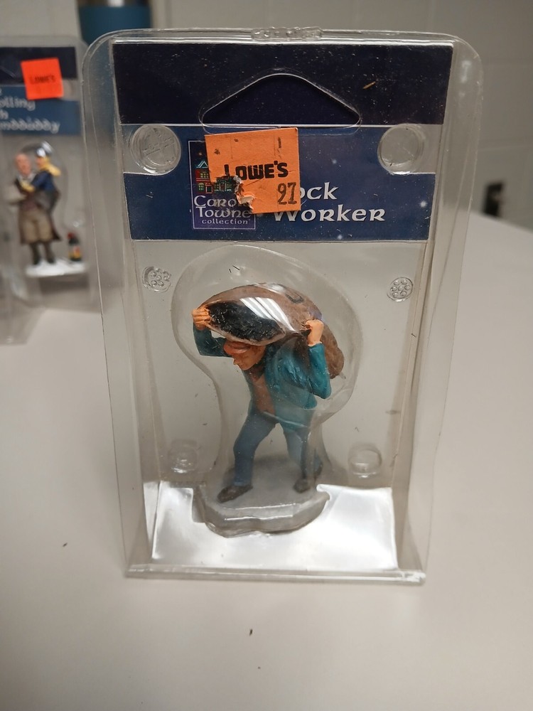 Lemax Retired 2001 Dock Worker Carole Towne Figurine NOS #12487A