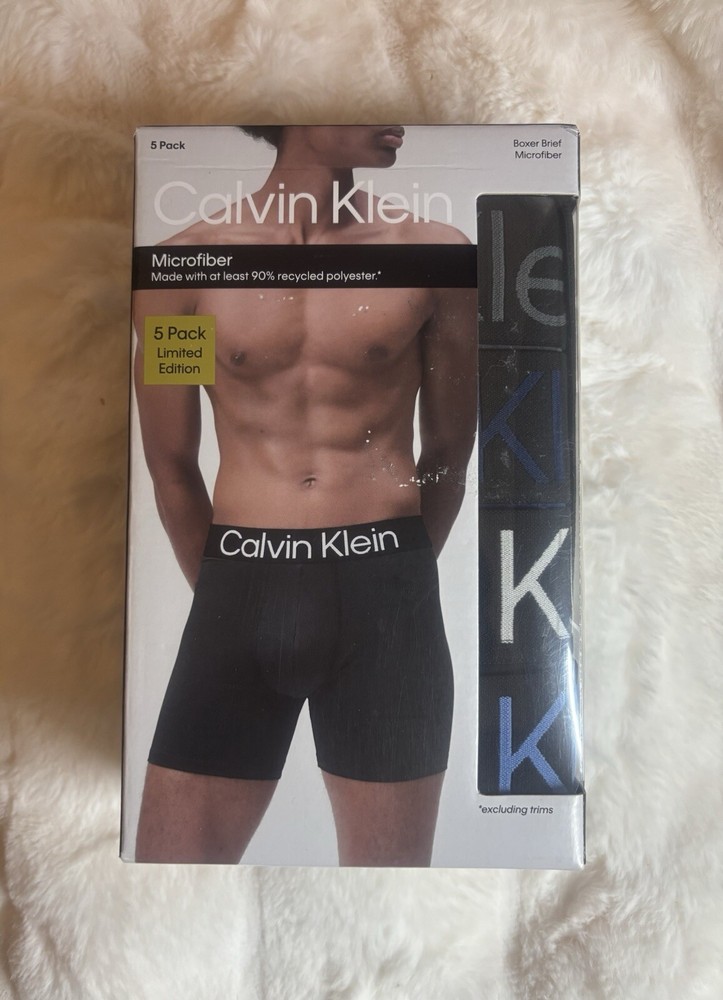 CALVIN KLEIN Microfiber 5-PACK MENS Boxer Briefs Size Medium RET. $69.50