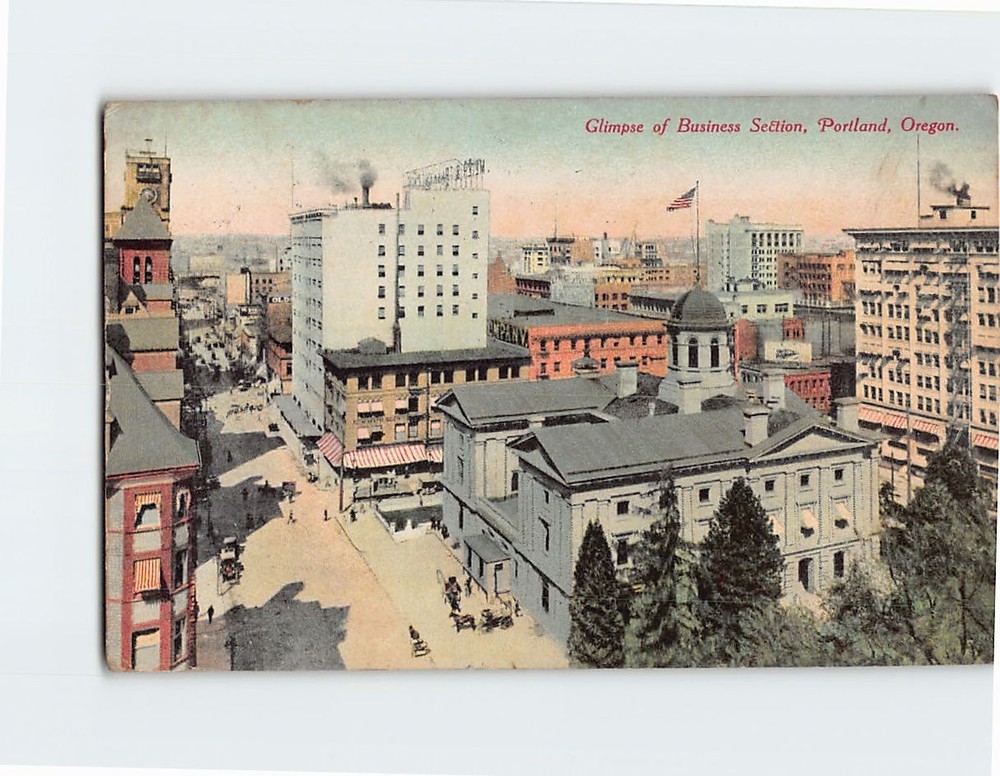 Postcard Business Section Portland Oregon USA