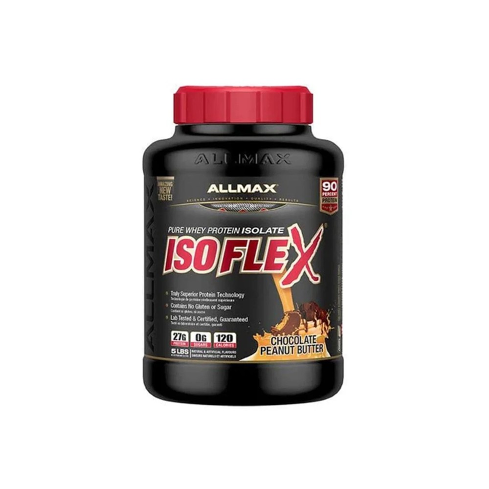 ALLMAX ISOFLEX Whey Protein Isolate Powder 5lbs Peanut Butter 27g Protein