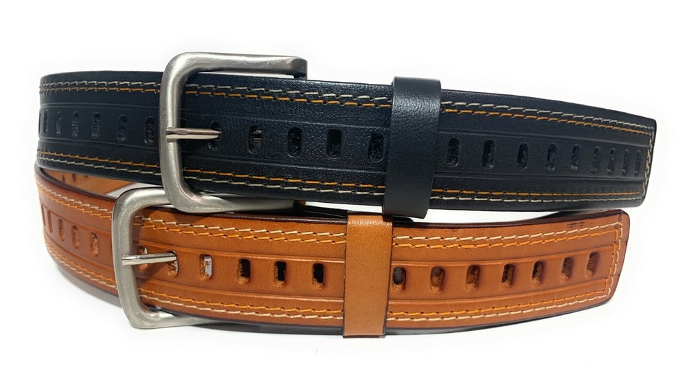 MEN'S CASUAL OR WORK LEATHER BELT, Heavy Duty Men's Casual Dress Belt