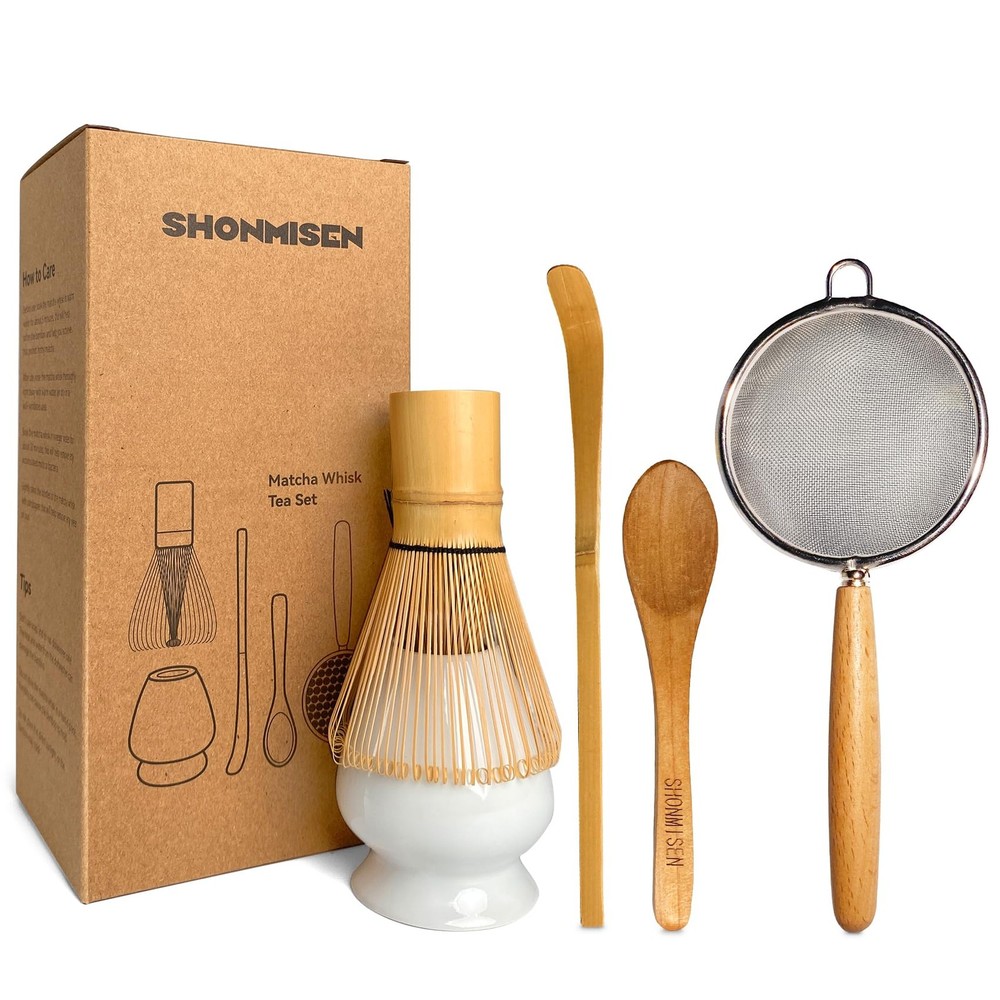 Bamboo Matcha Whisk Set with Traditional Scoop and Tea Spoon