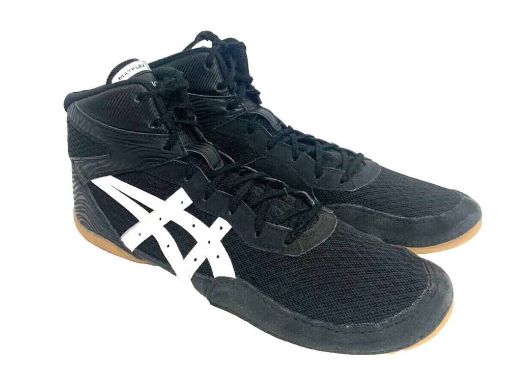 Asics Matflex Wrestling Shoes Black Mid Top Sneakers mens 11.5