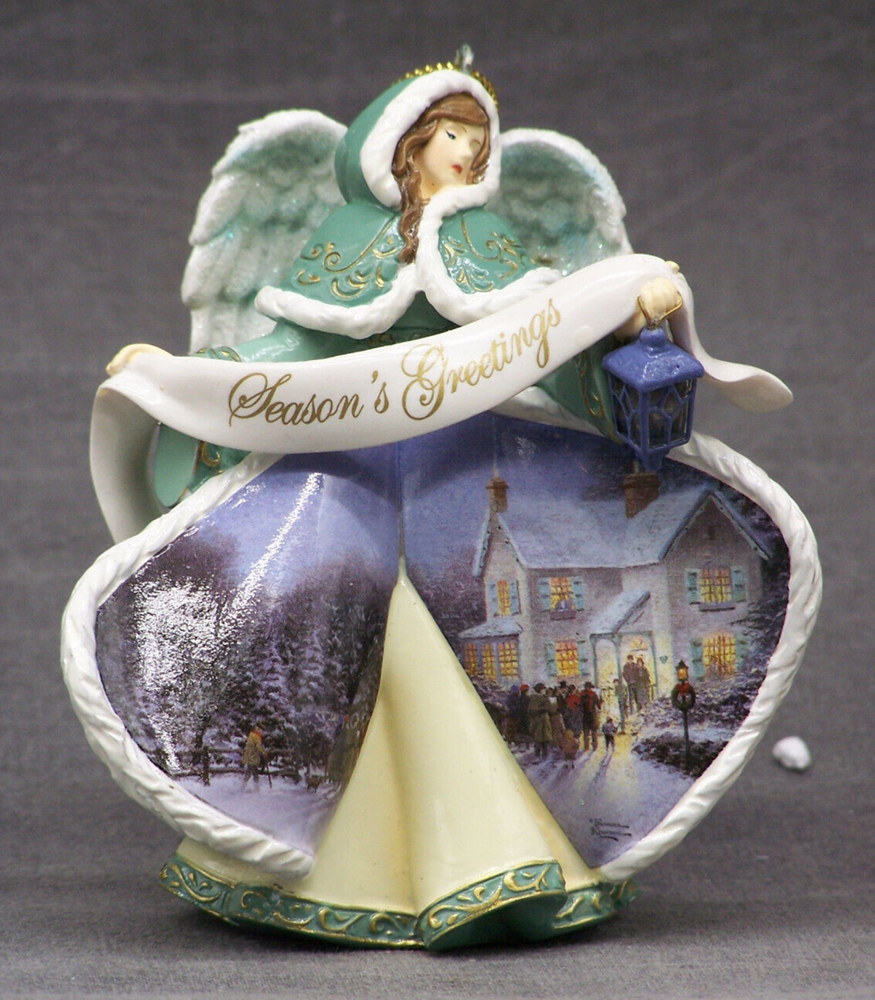 Thomas Kincade Winter Angels Light Christmas Ornament Carolers 2005