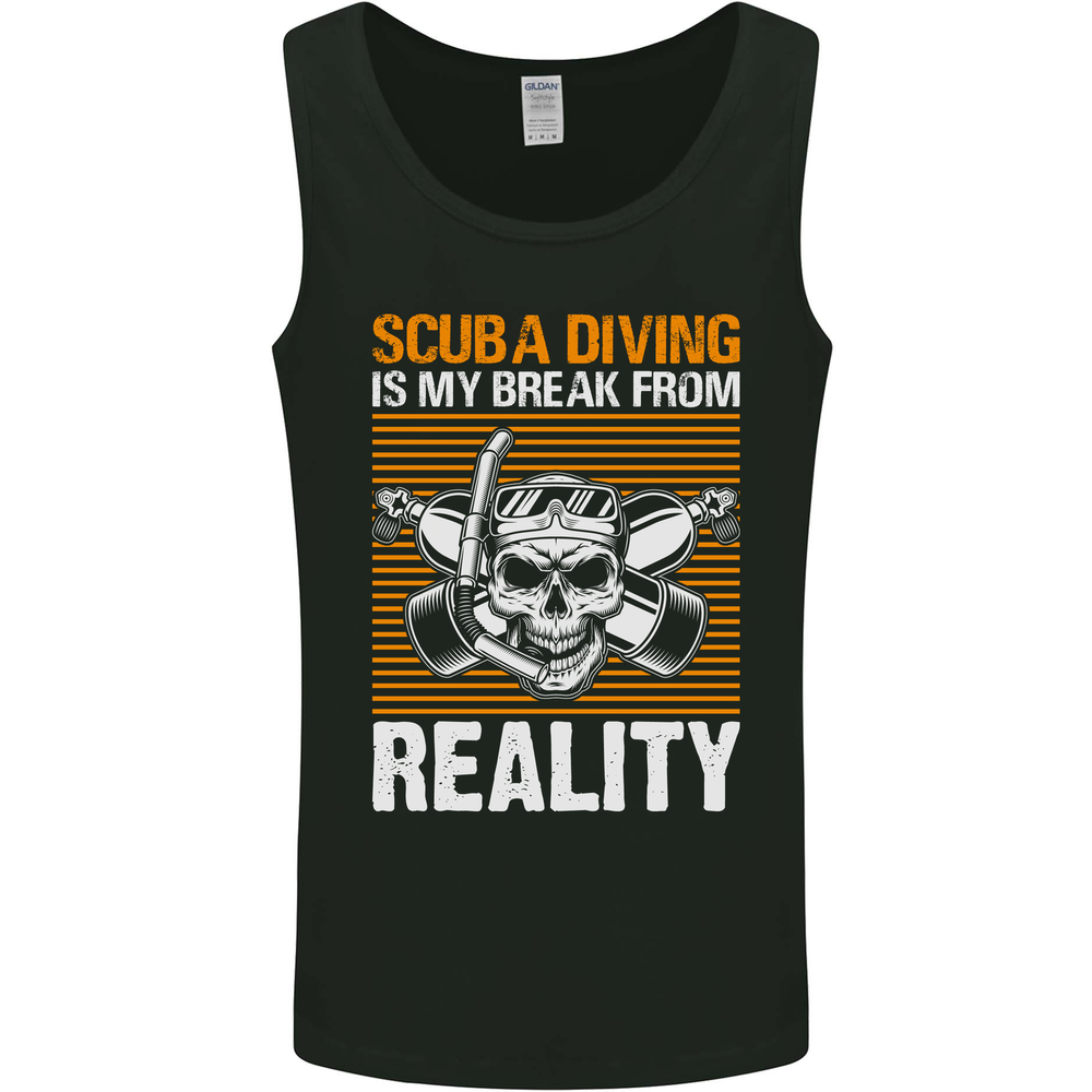 Scuba Diving is My Break From Reality Funny Diver Mens Vest Tank Top