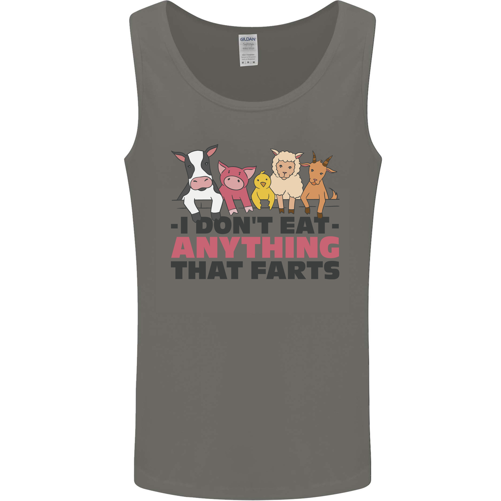 Anything That Farts Funny Vegan Vegetarian Mens Vest Tank Top