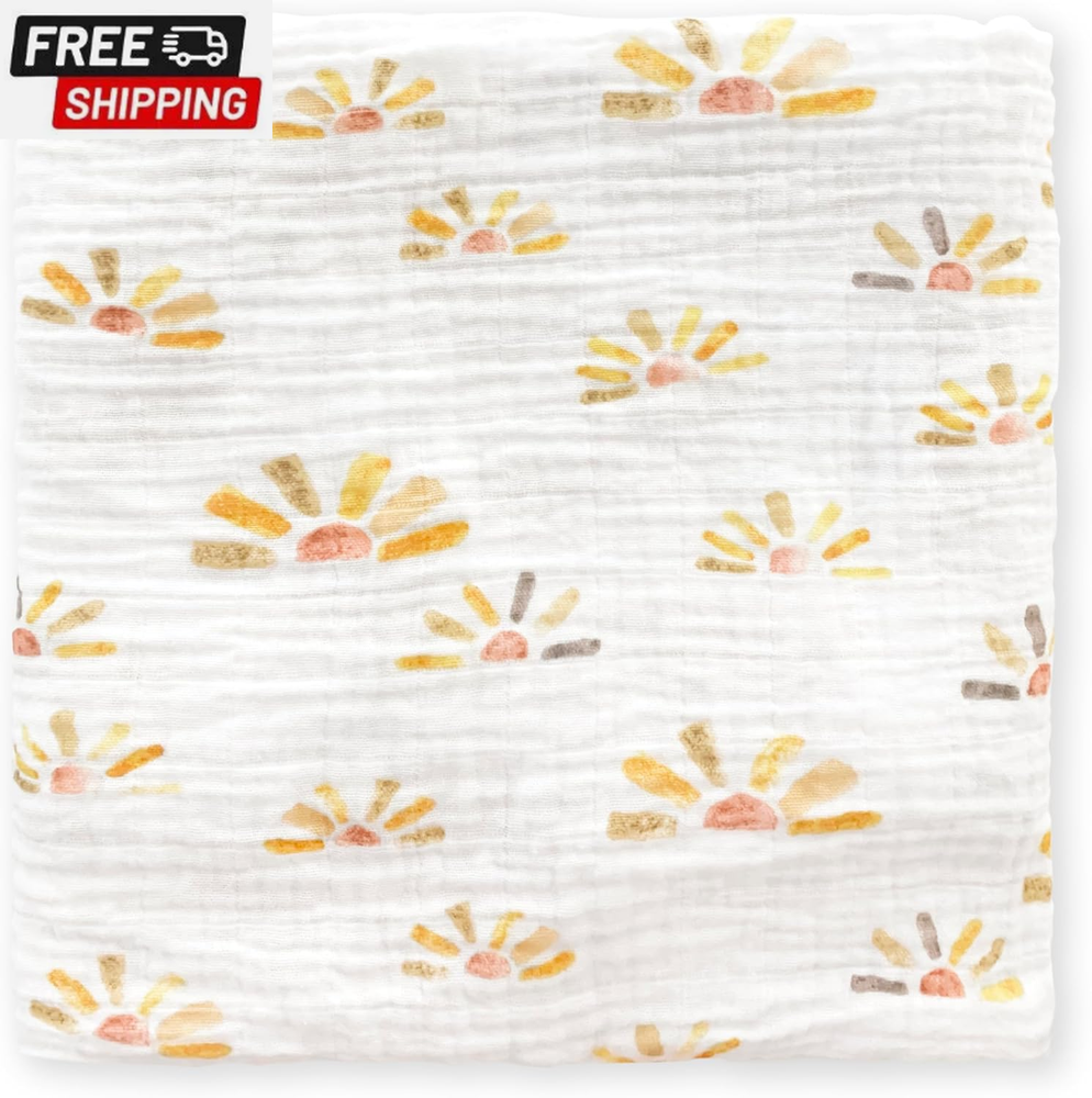 Soft Cotton Muslin Swaddle Blanket for Baby Boys - Breathable Receiving Blanket