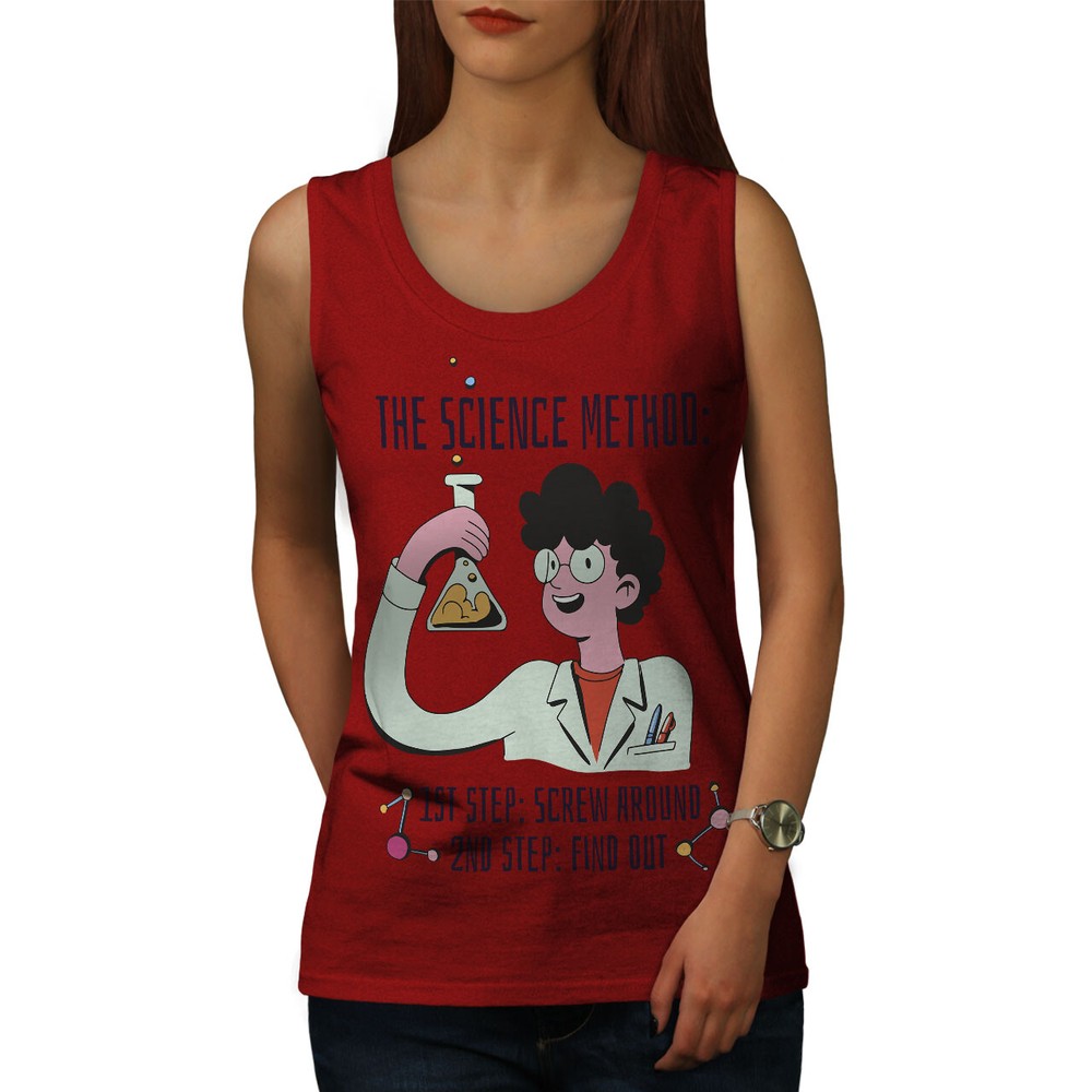 Wellcoda The Science Method Funny Cartoon Womens Tank Top