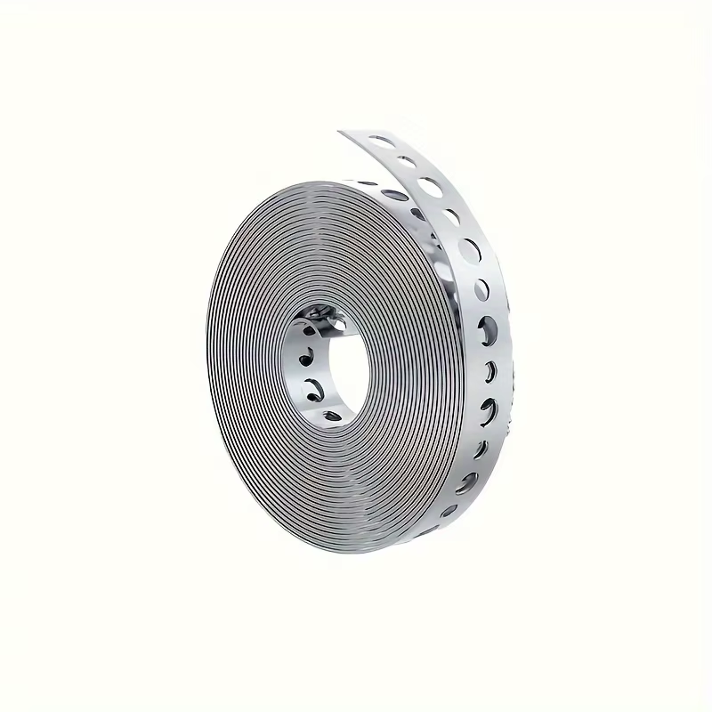 1 Roll of Galvanized Steel Tape, Pre-Punched Multi-Slot Metal Tape for Pipe Supp