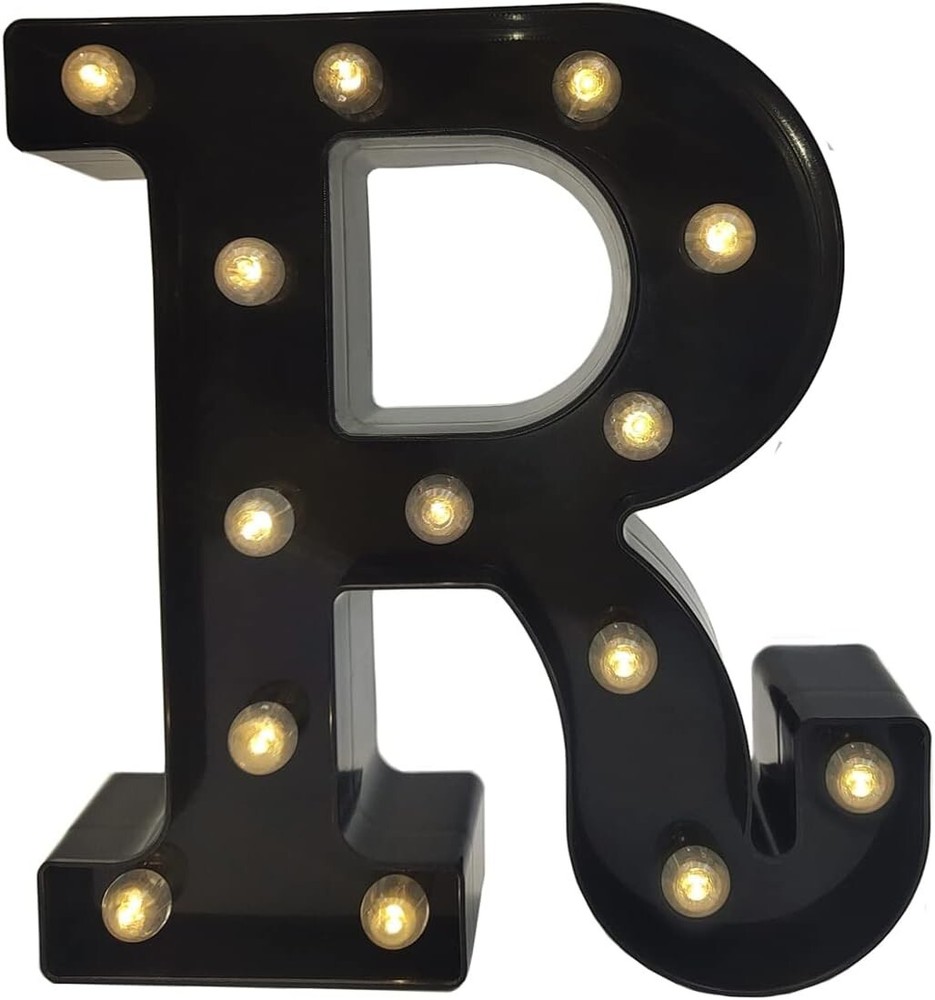 Light Up Black Alphabet Marquee Letters Sign LED R BATTERY OPERATED HANGING